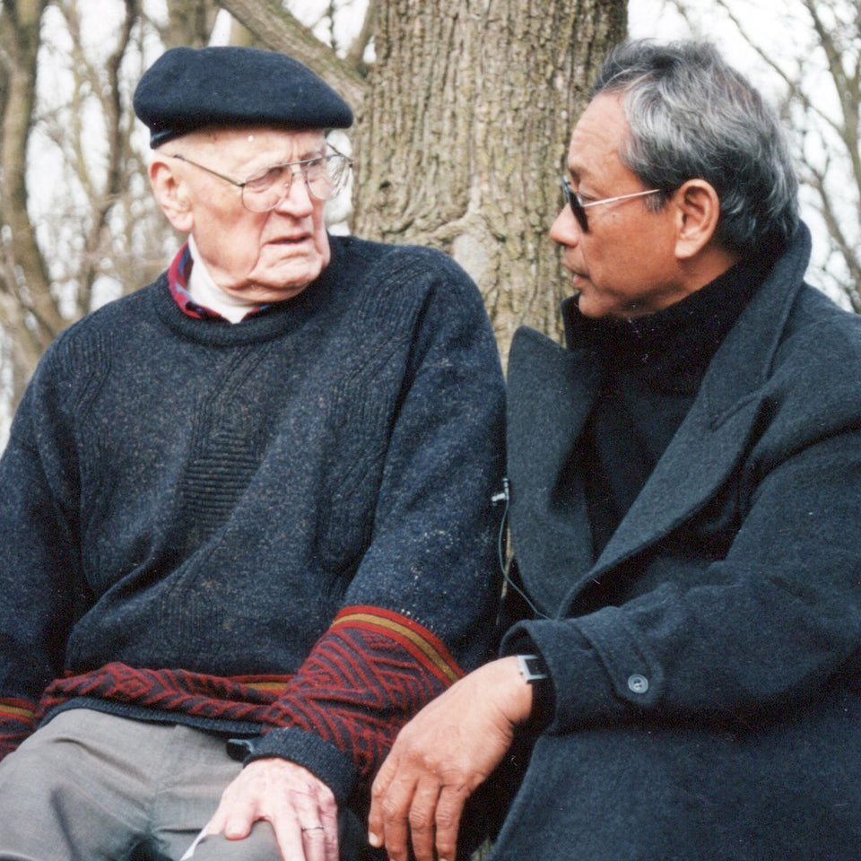 Ian de Souza with his mentor Fr Tom Cruice Galong, 2004